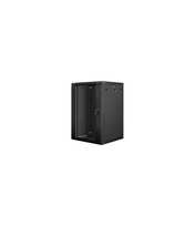 Lanberg | Rack cabinet 19" wall-mount 18U/600x600 (flat pack) with glass door | WF01-6618-10B | Black