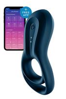 Vibruojantis erekcijos žiedas SATISFYER EPIC DUO S-L mėlynas