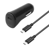 Automobilinis įkroviklis DELTACO Essential PD 20 W, su USBC-USBC laidu 1 m, juodos sp.