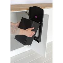 Šiukšliadėžė virtuvės spintelei, 10 l, juoda