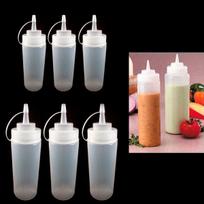 Virtuvės įrankiai, 6 skaidraus plastiko išspaudžiamas buteliukas 12Oz pagardų kečupo garstyčių aliejaus majonezo dozatorius