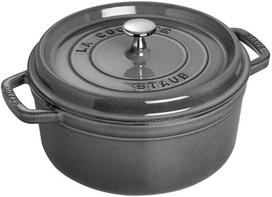 Staub Round Cocotte, 24cm cast iron, graphite grey