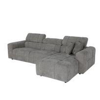 Dešininis minkštas kampas Home4You Belisma RC, pilkas