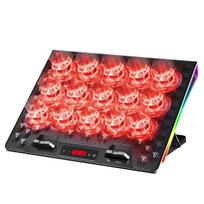 AABCOOLING Spatium Nešiojamojo kompiuterio aušinimo stovas, 15 Ventiliatorių 60mm, RGB LED, 10–17", 2x USB, Reguliuojamas kampas (5 lygių), Tylus darbas > 18 dB(A), universal