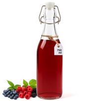 Stiklinis butelis su keraminiu kamščiu ir metaliniu užsegimu, 750 ml, skaidrus