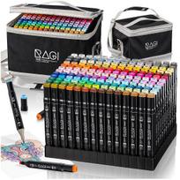 RAGI Alcohol Markers 168 Dvipusiai flomasteriai, Dvigubas antgalis, Profesionalus meninis piešimo rinkinys