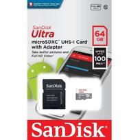 SanDisk atm. korta microSDXC 64GB Ultra 100MB/s su adapt.