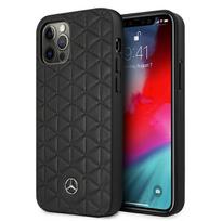 Mercedes Mehcp12lspsbk iPhone 12 Pro Max 6.7" black hardcase Leather Quilted Embossed