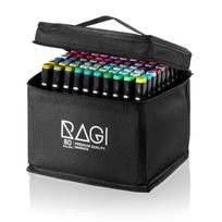 RAGI Alcohol Markers 80 Dvipusiai flomasteriai, Dvigubas antgalis, Profesionalus meninis piešimo rinkinys