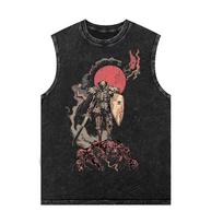 Vasarinis Berserk Anime Punk Vintage skalbta liemenė medvilniniai marškinėliai Harajuku vyrams moterims gatvės apranga be rankovių tank topas S