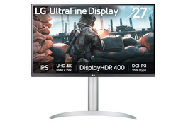Monitorius LG UltraFine 27UP650K-W, IPS, 4K UHD (2160p) 3840x2160 60 Hz, 400 cd/m², 2xHDMI, DisplayPort, aukščio reguliavimas, pasukimas, pakreipimas.
