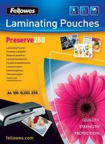 Laminavimo plėvelės Fellowes A4 (250 mikr.), 100 vnt.