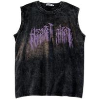 Street Cycling Vest Washed Old Sleeveless T-shirt Men's Summer Loose Sports Vest Trendy Ruffian Handsome Vest Top S