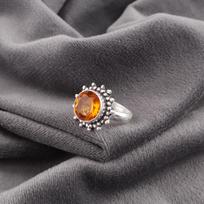 Citrine Gemstone Ring, Handmade Silver Jewelry, 925 Solid Sterling Silver Spiritual Ring, Gift For Her 4 oranžinė