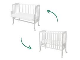 Waldin Bedside 2in1 lopšiukas su čiužiniu White