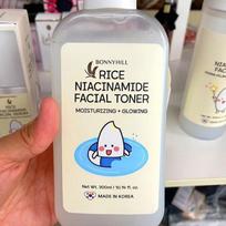 BONNYHILL Ryžių niacinamido tonikas 300 ml, drėkinamasis, Kbeauty, korėjietiška kosmetika, mėginukas