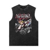 Sportiniai marškinėliai vyrams Anime Yu-Gi-Oh spaudinys Vasariniai laisvalaikio marškinėliai be rankovių Moteriškos vintažinės skalbtos liemenės Didelio dydžio tank topai S