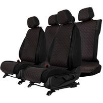 Sėdynės užvalkalų komplektas EVAtech ECO Basic, 3 vnt.- juoda / juodi kraštai / raudonos siūlės