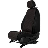 Sėdynės užvalkalas EVAtech ECO Basic, 1 vnt. - juoda / juodi kraštai / raudonos siūlės