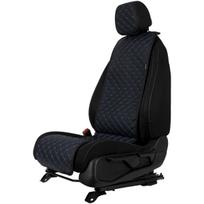 Sėdynės užvalkalas EVAtech ECO Basic, 1 vnt. - juoda / juodi kraštai / mėlynos siūlės