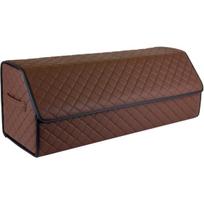 Bagažinės daiktadėžė EVAtech ECO XL 30x30x80 cm - ruda / juodi kraštai / rudos siūlės / raudonas vidus
