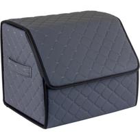 Bagažinės daiktadėžė EVAtech ECO S 30x30x35 cm - pilka / juodi kraštai / pilkos siūlės / raudonas vidus