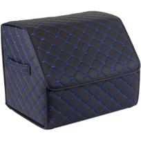Bagažinės daiktadėžė EVAtech ECO S 30x30x35 cm - juoda / juodi kraštai / mėlynos siūlės / juodas vidus