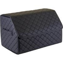 Bagažinės daiktadėžė EVAtech ECO M 30x30x50 cm - juoda / juodi kraštai / juodos siūlės / raudonas vidus