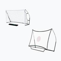 Futbolo vartai ir atšokantis kamuolys QuickPlay Kickster 2 in 1 240 x 150 cm balti/juodi