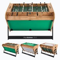 Žaidimų stalas 3in1 OneTeam FunArena stalo futbolas, oro ritulys, biliardas medinis/juodas