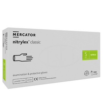 Vienkartinės nitrilinės pirštinės Mercator Nitrylex Classic white S 100 vnt.