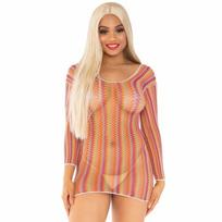 Leg Avenue Leg Avenue Zigzag Multicolor Net Mini Dress One Size