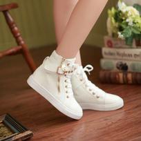 White Sports Ladies Footwear Athletic High Top Sneakers Spring Autumn Black Women's Shoes Korean On Sale Designer Luxury Walking 35