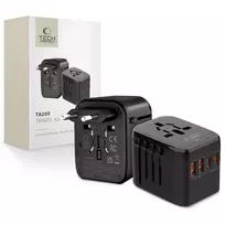 Tech-Protect TA200 EU / UK / US / AU adapteris – juodos spalvos