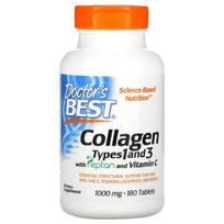 Collagen Types 1 and 3 with Peptan and Vitamin C, 1000mg - 180 tabs - Doctor's Best