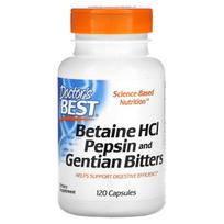 Betaine HCl Pepsin & Gentian Bitters - 120 caps - Doctor's Best