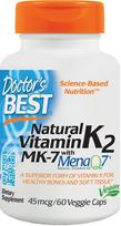 Natural Vitamin K2 MK7 with MenaQ7, 45mcg - 60 vcaps - Doctor's Best