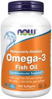Omega-3 Fish Oil, Molecularly Distilled - 200 softgels - NOW Foods