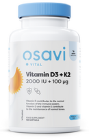 Vitamin D3 + K2, 2000IU + 100mcg - 120 softgels - Osavi