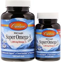 Wild Caught Super Omega-3 Gems, 1200mg - 100 + 30 softgels - Carlson Labs