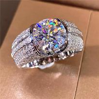 Luxurious Fashion Jewelry Wedding Rings for Women Elegant Bright copper Color Inlaid with White Zircon Punk Engagement Ring 7