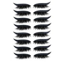 8 poros Tinginio akių šešėlių blakstienų pleistrai Vandeniui atsparūs Blizgūs akių šešėliai Blakstienos Makiažo lipdukai Akių makiažo lipdukai su dirbtinėmis blakstienomis Šešėlis juoda