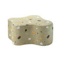 Žalios spalvos iš boucle/iš šenilinio audinio vaikiškas pufas Terrazzo Cloud – Wigiwama