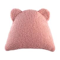 Rožinės spalvos iš boucle vaikiška sofos pagalvėlė Bear – Wigiwama