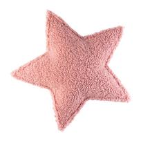 Rožinės spalvos iš boucle vaikiška sofos pagalvėlė Star – Wigiwama