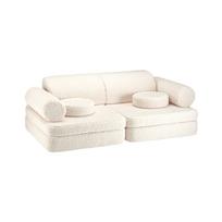 Kreminės spalvos iš boucle vaikiška sofa 132 cm Settee – Wigiwama