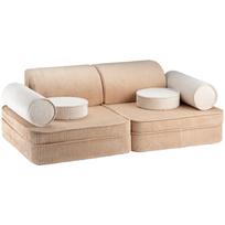 Šviesiai rudos spalvos iš kordinio velveto vaikiška sofa 132 cm Settee – Wigiwama