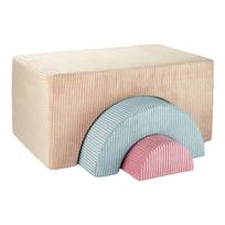 Šviesiai rudos spalvos iš velveto putų žaidimų aikštelė 3 vnt. aukštis 37 cm 75x49 cm Rainbow Montessori – Wigiwama