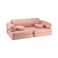 Rožinės spalvos iš boucle vaikiška sofa 132 cm Settee – Wigiwama