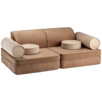 Rudos spalvos iš kordinio velveto vaikiška sofa 132 cm Settee – Wigiwama